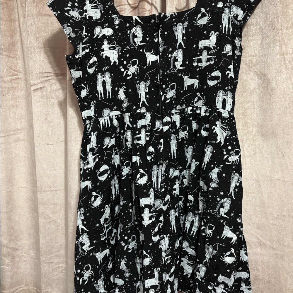 Mata Traders Black and White Zodiac Print Dress - Picture 4 of 5